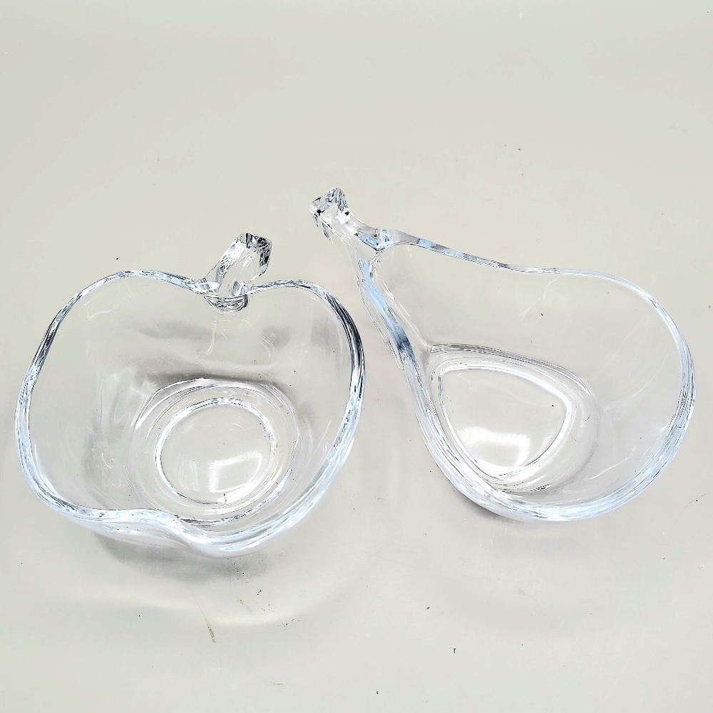 Crystal Apple & Pear Shaped Candy Dishes